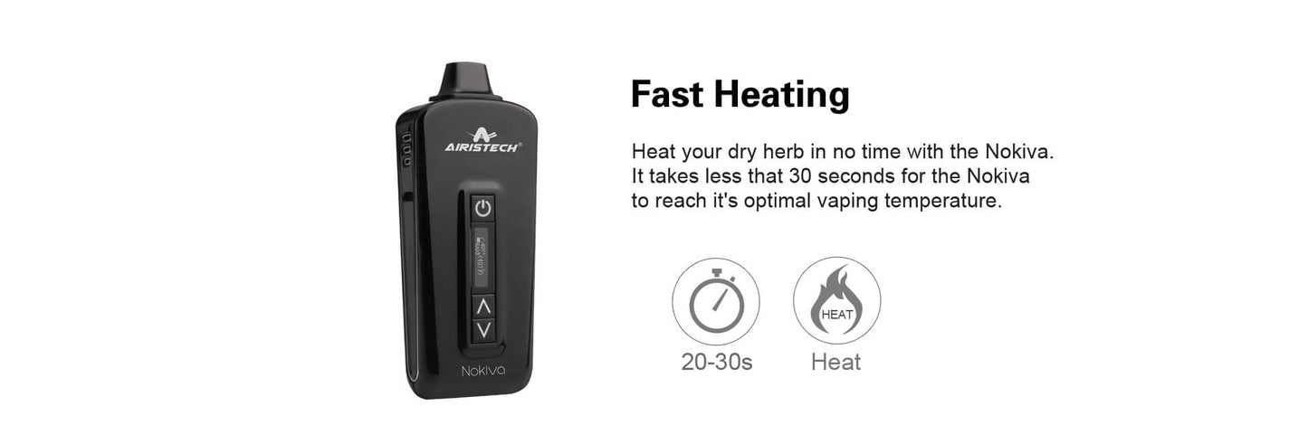 Airistech Herbva Nokiva Ultra Portable Dry Herb Vaporizer, Featuring OLED Screen, 2200mAh Battery, Fully Ceramic Chamber