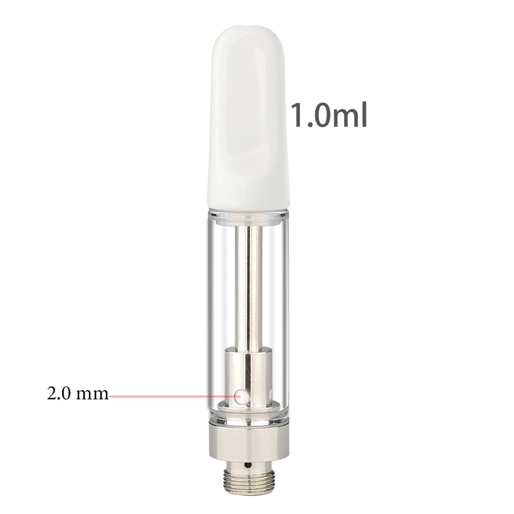 1.0ML CBD Atomizer Ceramic Core Stainless Steel Drip Tip | 510 Thread Vape Cartridge Disposable for CBD and Thick Oil Vape Pen